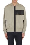 Armani Exchange Men's Front Pockets, Bomber Neck Style, Leather Patch Jacket, London Fog, XL