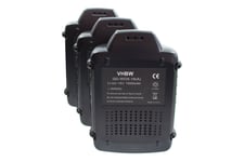 vhbw 3x batterie compatible avec Worx WX175.1, WX175.9, WX176, WX176.3, WX176.9, WX178, WX178.1, WX178.9 outil électrique (1500mAh Li-Ion 18V)