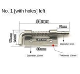 Loquet de 2,2 de baril de sécurité en métal à ressort en acier inoxydable,loquets à ressort argentés,charnières d'armoire de porte,quincaillerie pour la maison - Type 1-hole-L #B