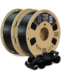 OVERTURE Turbo PLA Filament 1.75 mm Rapide PLA Filament Haute Vitesse 600 mm/s, Filament D'imprimante 3D Hyper PLA, Précision Dimensionnelle +/- 0,02 mm, 2 kg/Spule (Noir + Noir)