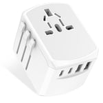 Universal Travel Adapter Worldwide Multi Plug - International Travel Charger with 2 USB C and 2 USB Ports, Travel Adaptor All In One UK to EU, USA, UK, Australia Multi Countries Yioihnm