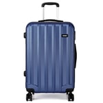 Kono Bagage Cabine 56 cm Bagage à Main ABS Valise Rigide Léger avec 4 Roues 40L (Marine)