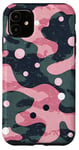 Coque pour iPhone 11 Rose moderne à pois en peau de grenouille Ozark Timber Duck Camo