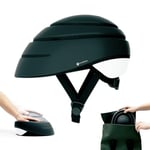 Casque de Cycliste pour Adultes, Pliable (Closca Helmet Loop). Casque pour se déplacer à vélo, Trottinette ou Scooter, pour Homme et Femme (Unisexe). Design breveté. (Noir/Blanc, M)