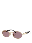 Prada PR 65ZS Women's Oval Sunglasses, Pale Gold