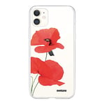 Evetane - Coque Silicone Compatible iPhone 11 - Protection Intégrale 360, Fine et Transparente - Coque Avant & Arrière - Haute Résistance - Coquelicot