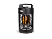 Perel Chauffage de terrasse mobile, 700 W, carbone, avec protection anti-basculement, 2 niveaux de chauffe, oscillant, résistant aux projections d'eau, métal, noir