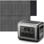 R1500 Tragbare Powerstation mit 600W Solarpanel, 1152Wh LiFePO4 Batterie mit 1800W ac Ausgang Solargenerator, 43dB Leise Betrieb Mobile