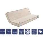 Matelas Souple Pour tous Clic Clac 140x190 x 15 cm + Latex Naturel sur Face Hiver - Dim Assise 70 cm - 5 zones de Confort - Face été et Ame Poli