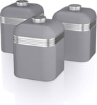 Swan Retro Canisters Set Kitchen Tea Coffee Sugar SWKA1020GRN (Grey)