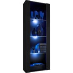 Extreme Furniture - Amoire Open Vertical 159, Noir/Noir, Largeur 55cm x Hauteur 159cm x Profondeur 35cm, sans led, 3 étagères, pour Salon, Chambre,