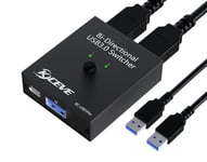 Commutateur Usb 2 Pc,Bidirectionnel Usb 3.0 2 En 1 Out,Commutateur Usb 1 En 2 Out,Commutateur Usb 3.0 Pour 2 Pièces Pc,Souris,Clavier,Imprimante,Avec 2 Câbles Usb 3.0