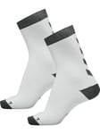 hummel Mixte Element Chaussettes de Sport D'intérieur 2 Chaussettes, Blanc/asphalte., 35-38 EU