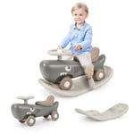 Kids 3-in-1 Convertible Rocking Horse & Sliding Car Indoor & Outdoor Use