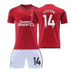 Manchester United Hemmafotbollströja Barn & Vuxen 23-24 Jersey Nummer 14 Eriksen shirt and short #L