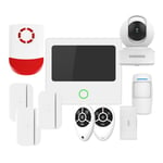Daewoo Pack Alarme Wifi AM310, Centrale à écran Tactile, détecteur de Mouvement adapté aux Animaux, contacteurs de Porte, Vibration, sirène, caméra et contrôle à Distance