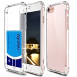 iPhone 6/6S PLUS - Stötdämpande Floveme Skal med Korthållare Transparent/Genomskinlig