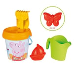 Smoby - Peppa Pig Seau Garni Arrosoir - Tamis, Râteau, Pelle, Arrosoir Moule à Sable - pour Les Enfants à partir de 18 Mois - 7600862189