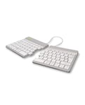 R-Go Tools Clavier ergonomique Split Break avec logiciel de pause, clavier divisé, AZERTY (FR), bluetooth, blan