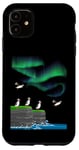 Coque pour iPhone 11 Aurora Borealis lover Atlantique macareux mer falaise lumières polaires