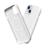 RhinoShield Coque Compatible avec [iPhone 15] | SolidSuit Compatible avec Magsafe - Coque Fine avec Technologie d'absorption des Chocs et Finition Premium Mate - Blanc