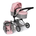 Bayer Chic 2000 - Poussette pour poupée Linus, Poussette combinée 3 en 1 pour Enfants de 4 à 8 Ans, Ensemble de poussettes pour poupée, mélange Gris, Rose, 72 x 41,5 x 82 cm