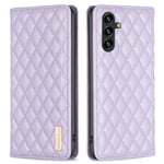 SKALO Samsung A15 4G BINFEN COLOR Big Wallet Quiltat Plånbok - L Lila