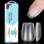 TOMICCA Cercueil Ultra Court Capsule Americaine Ongle-Pose Americaine Ongle,Capsules Ongles-Faux Ongles en Gel Couverture Complète-360 Pièces 15 Tailles