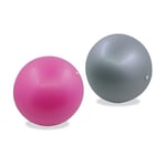 Lot de 2 Ballons de Yoga et Fitness Taille 25 cm Rose et Gris – Convient aux Enfants et aux Adultes – Résistants et Multi usages – Ballons Gym – Ballons Pilates – Qualité Supérieure - Sun & Sia