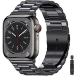 Metallrem För Apple Watch Ultra/2 49mm 9 8 7 45mm 41mm Rostfritt stål high-end armband För iWatch 6 5 4 3 SE 44mm 42mm 40mm Black and tool