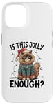 Coque pour iPhone 14 Is This Jolly Enough Grumpy Santa Cat Pun Pun Noël