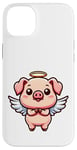 Coque pour iPhone 14 Plus Adorable dessin animé ange cochon avec halo