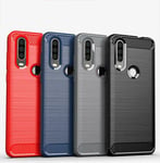 For Motorola Moto E6 Plus Carbon Fibre Shockproof Silicone Gel Phone Case Cover