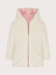 Monsoon Kids' Faux Fur Reversible Coat, Pink