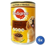 6x Pedigree Chien Bocal 400 Grammes Sauce Poulet/Légumes