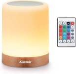 Auxmir Lampe de Chevet Veilleuse LED Dimmable à Intensité Vairable Lampe de Table 13 Couleurs Rechargeable avec Télécommande Lampe de Nuit pour Adulte, Chambre, Extérieure/Intérieure