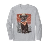 Black Cat in Cowboy Boots Long Sleeve T-Shirt