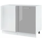 Meuble d'angle bas Eco Gris Brillant 1 porte L 105 cm