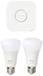 Philips Hue White & Color Ambiance Starter Set of 2 Lamps, Plastic, 19 W, White