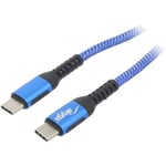 Cable usb 2.0 usb c prise male des deux cotes 1m - Bleu