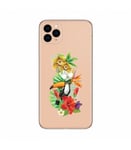 Coque Iphone 11 PRO MAX perroquet fleur tropical exotique transparent