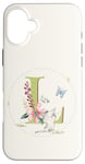 Coque pour iPhone 16 Plus Monogramme mignon avec lettre initiale de chat L