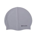 Endless EL1019 Classic Comfortable Plain Silicon Swimming Cap | Silver | Material : Silicon | Elastic Waterproof Swimming Cap for Long and Short Hair with Thicker Edge | for Adults, Women and Men