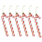 6-pack uppblåsbara bitar Candy Cane Stick Uppblåsbar Candy Balloon Jul Candy Cane för jul snygg dekoration