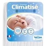 Yoopidoo - Matelas Bébé Climatisé - 60x120 cm - 1 face Été fraîche / 1 face Hiver ouatinée - Sans Traitement chimique