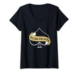 Womens Funny Spades Card Game Life Is A Game Spade Is Mine V-Neck T-Shirt