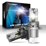 NOVSIGHT Ampoule H4 LED Voiture - 16000LM 6500K Blanche Puissante 60W 500% Luminosité 1:1 Taille Design Lampes de Phares Remplacement pour Kit de Conversion Halogène Auto Moto