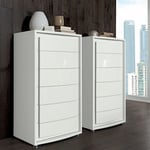 Modum Dama Bianca White Italian 6 Drawer Tall Chest