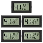 NEUTYPECHIC 5 Pièces Thermometre Hygrometre Interieur Mini, Température Humidité Exterieur Digital LCD, Moniteur de Température et Humidimètre Haute Précision, pour Bureau, Frigo, Cuisine, Reptiles