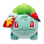 Pokémon PKW3673-20 cm Winter Plush - Bisasam with Christmas Branch Official Plus